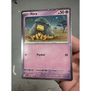 Pokemon TCG Abra 063/165 Cosmos Holo FART Swirl 🌀Promo Scarlet & Violet 151 NM
